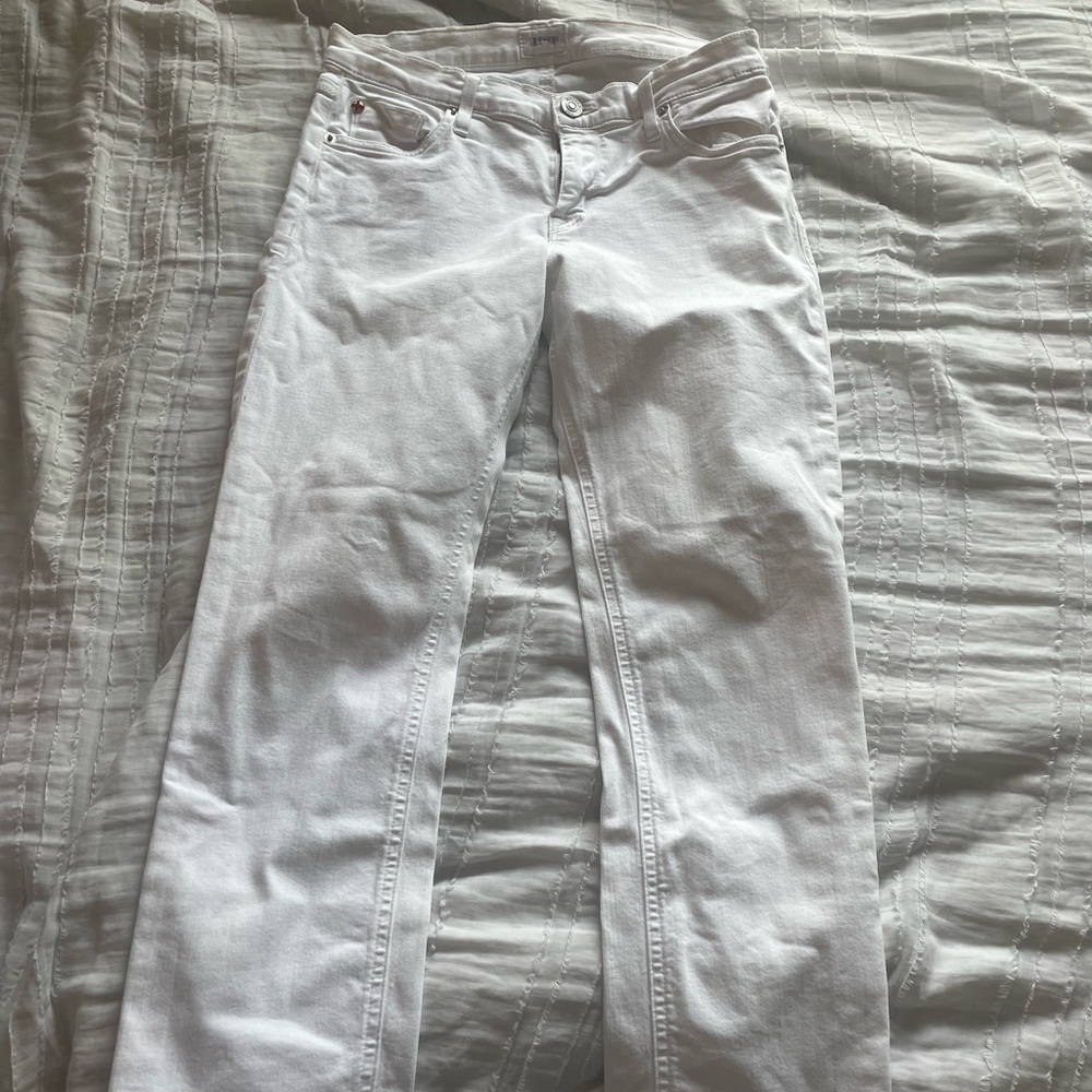Hudson White Denim Capri